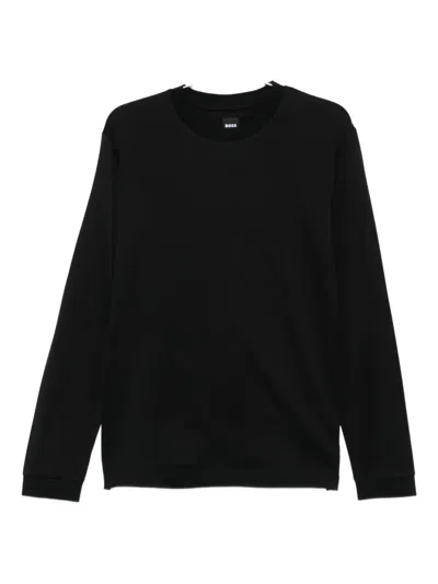 Hugo Boss Cotton Sweater In Black