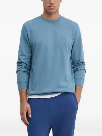 Hugo Boss Cotton Sweater In Blue