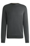 Hugo Boss Cotton Sweater With Embroidered Logo In Black