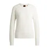 Hugo Boss Cotton Sweater With Mixed Structures In White