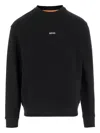 Hugo Boss Relaxed-fit Sweatshirt In Cotton Terry With Sleeve Logo In Black