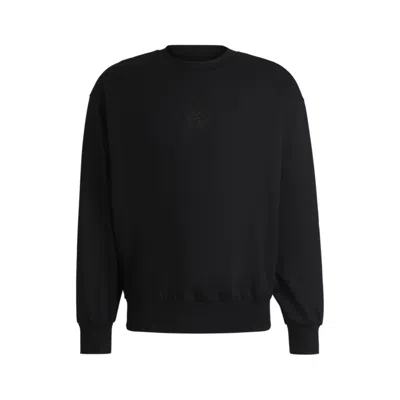 Hugo Boss Cotton Sweatshirt In Relaxed Fit With Double B Monogram In Black