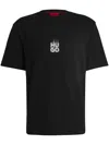 Hugo Boss Mens Hugo Branded-print Short-sleeved Cotton-jersey T-shirt In Black