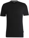 Hugo Boss Boss Men Cotton Jersey T-shirt With Logo In Black