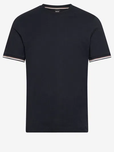 Hugo Boss Cotton T Shirt In Blue