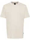 Hugo Boss Boss Thompson Logo Jacquard Cotton T-shirt In Open White