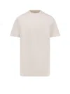 Hugo Boss Ribbed Crew-neck Cotton T-shirt With Side Slits In Neutral