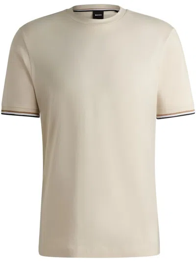 Hugo Boss Cotton T-shirt In Neutrals