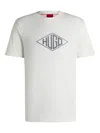 Hugo Boss Cotton-jersey T-shirt With Geometric Logo Embroidery In White