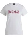 Hugo Boss Mercerized-cotton T-shirt With Logo Detail In White