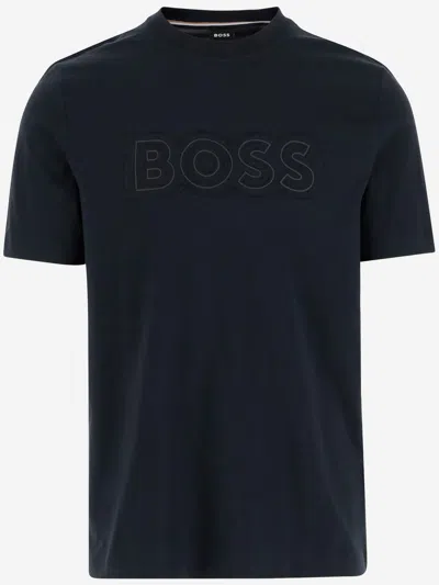 Hugo Boss Cotton T-shirt With Logo In Black