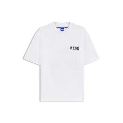 Hugo Boss Cotton T-shirt With Logo Artwork In White