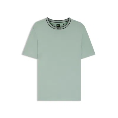 Hugo Boss Cotton T-shirt With Logo Crew Neck In Green