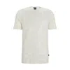 Hugo Boss Cotton T-shirt With Two-tone Monstera-leaf Pattern In White