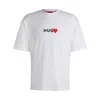 Hugo Boss Mens White Branded-print Relaxed-fit Cotton-jersey T-shirt