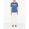 Hugo Boss Rn Mens Relaxed Fit T-shirt With Contrast Logo In Blue
