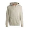 Hugo Boss Cotton-terry Hoodie With Logo Patch In Beige