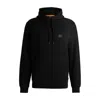 Hugo Boss Cotton-terry Hoodie With Logo Patch In Black