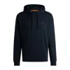 HUGO BOSS COTTON-TERRY HOODIE WITH LOGO PATCH