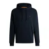 Hugo Boss Cotton-terry Hoodie With Logo Patch In Black