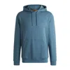 Hugo Boss Cotton-terry Hoodie With Logo Patch In Blue