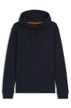 Hugo Boss Cotton-terry Hoodie With Logo Patch In Black