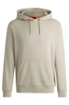 Hugo Boss Cotton-terry Hoodie With Logo Patch In Light Beige