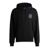 Hugo Boss Cotton-terry Hoodie With Seasonal Artwork In Black