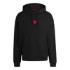 Hugo Boss Mens Black Brand-print Cotton-jersey Hoody In Black