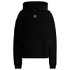 Hugo Boss Cotton-terry Hoodie With Stacked Logo And Kangaroo Pocket In Black