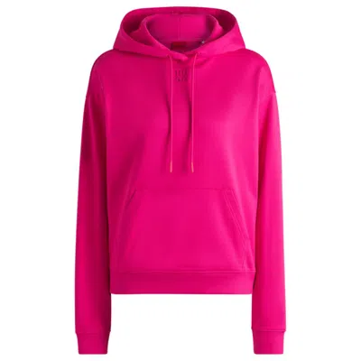 Hugo Boss Cotton-terry Hoodie With Stacked Logo Embroidery In Pink