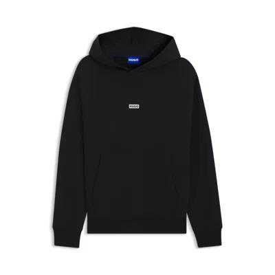 Hugo Boss Cotton-terry Loose-fit Hoodie With Logo Details In Black
