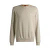 Hugo Boss Cotton-terry Relaxed-fit Sweatshirt With Logo Patch In Neutral
