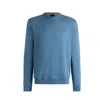 Hugo Boss Cotton-terry Relaxed-fit Sweatshirt With Logo Patch In Blue