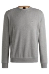 Hugo Boss Cotton-terry Regular-fit Sweatshirt With Logo Patch In Light Grey