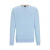 Hugo Boss Cotton-terry Relaxed-fit Sweatshirt With Logo Patch In Light Blue