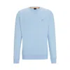 Hugo Boss Cotton-terry Relaxed-fit Sweatshirt With Logo Patch In Blue