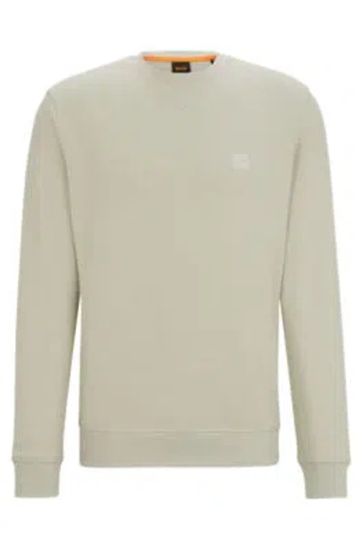HUGO BOSS COTTON-TERRY RELAXED-FIT SWEATSHIRT WITH LOGO PATCH