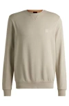 Hugo Boss Cotton-terry Relaxed-fit Sweatshirt With Logo Patch In Neutral
