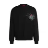 Hugo Boss Cotton-terry Relaxed-fit Sweatshirt With Seasonal Prints In Black