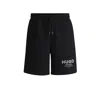 Hugo Boss Cotton-terry Shorts With Drawstring And Logo Print In Black