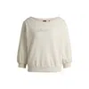 Hugo Boss Cotton-terry Sweatshirt With Crystal-trimmed Logo In White