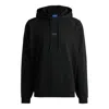 Hugo Boss Cotton-terry Sweatshirt With Decorative Reflective Trims In Black