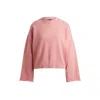 Hugo Boss Cotton-terry Sweatshirt With Drawcord Cuffs In Pink