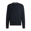 HUGO BOSS COTTON-TERRY SWEATSHIRT WITH FLOCK-PRINT LOGO