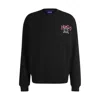 Hugo Boss Cotton-terry Sweatshirt With Happy Hugo Logo In Black