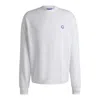 Hugo Boss Cotton-terry Sweatshirt With Happy Hugo Logo Patch In White
