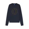 Hugo Boss Cotton-terry Sweatshirt With Happy Hugo Print In Blue