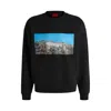 Hugo Boss Hugowood Graphic-print Sweatshirt In Black