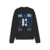Hugo Boss Cotton-terry Sweatshirt With Layered Effect And Mixed Prints In Black